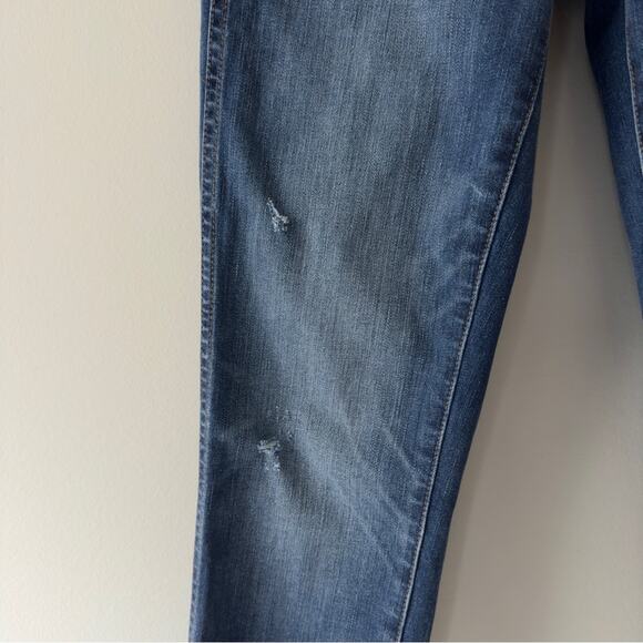 Madewell 10” High-Rise Skinny Jeans Button Fly Distressed denim casual dark Wash - Picture 5 of 14